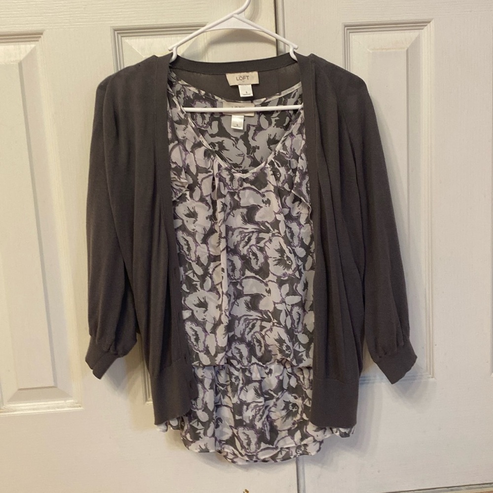Flowy capped sleeve tank with short sleeve cardigan